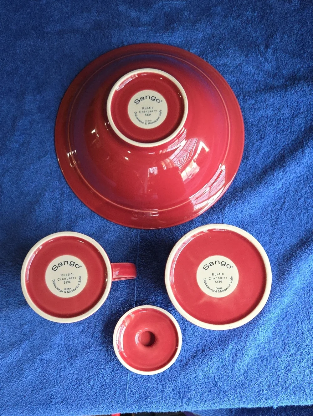 Sango Rustic Cramberry Stoneware